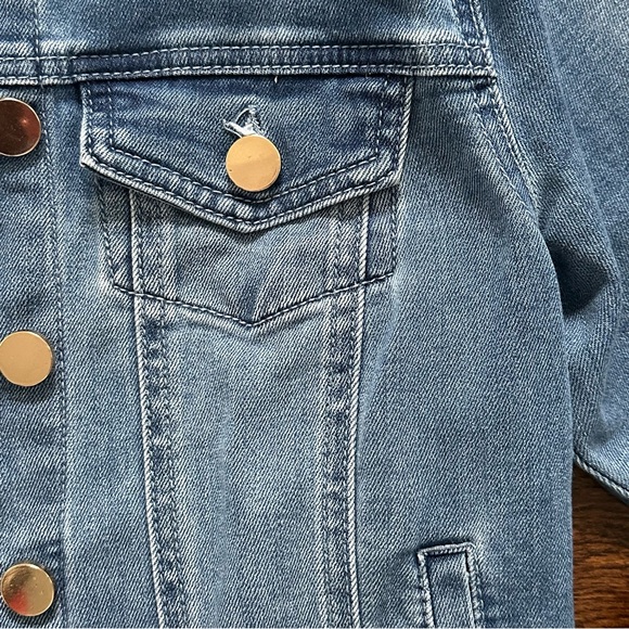 Draper James Women's Ruffle Denim Jean Jacket - Size Small - Picture 4 of 10